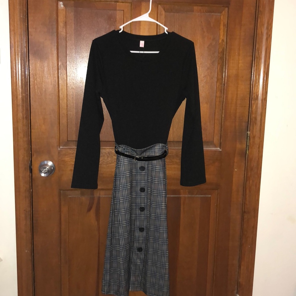 Black and gray dress